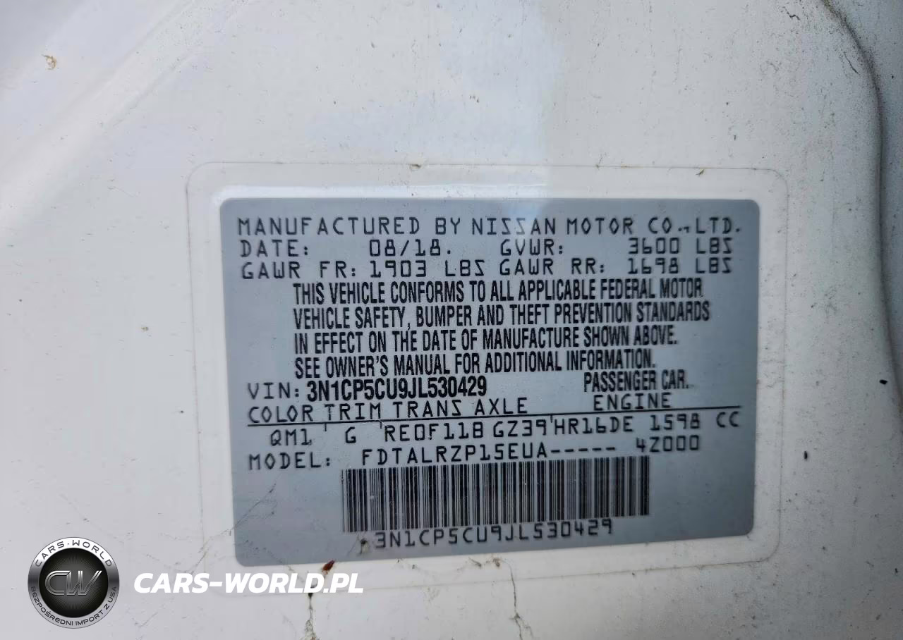 2018 Nissan Kicks S VIN:3N1CP5CU9JL530429 - 13