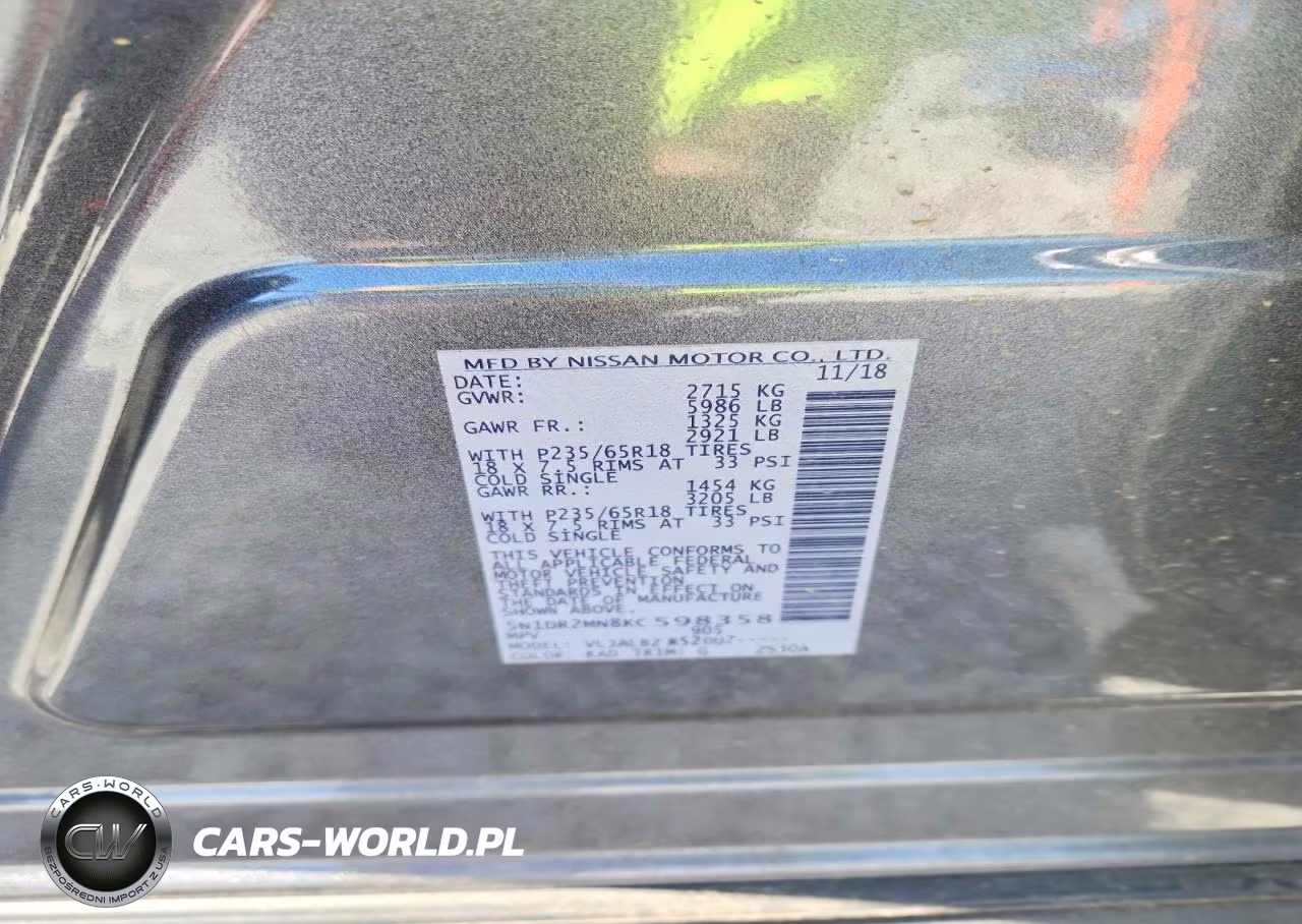 2019 Nissan Pathfinder S VIN:5N1DR2MN8KC598358 - 14