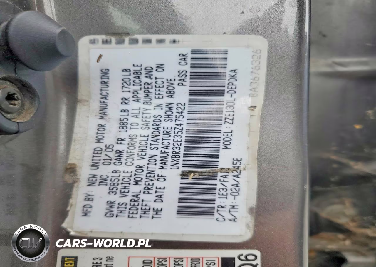 2005 Toyota Corolla Xrs VIN:1NXBR32E35Z475422 - 12