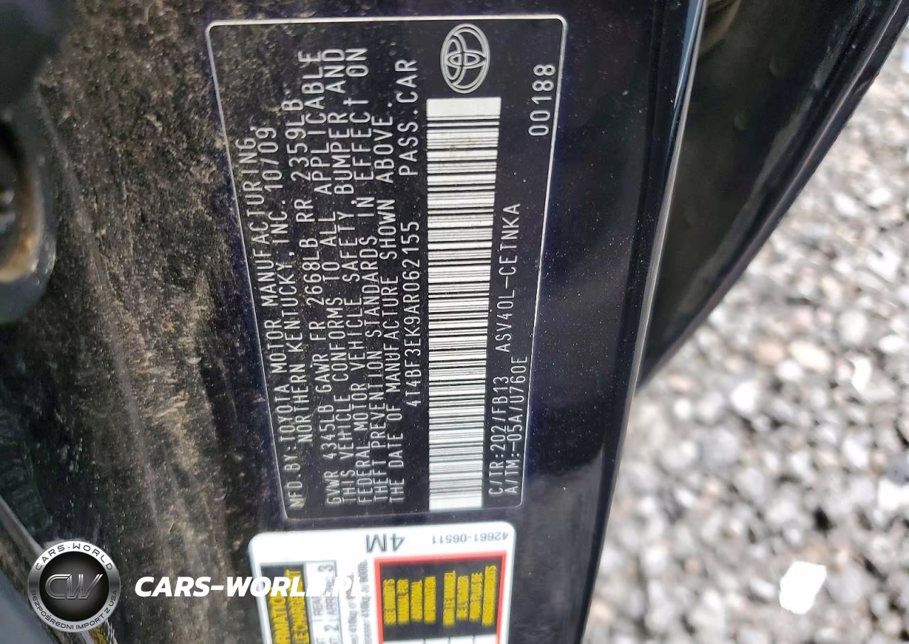 2010 Toyota Camry Le VIN:4T4BF3EK9AR062155 - 12
