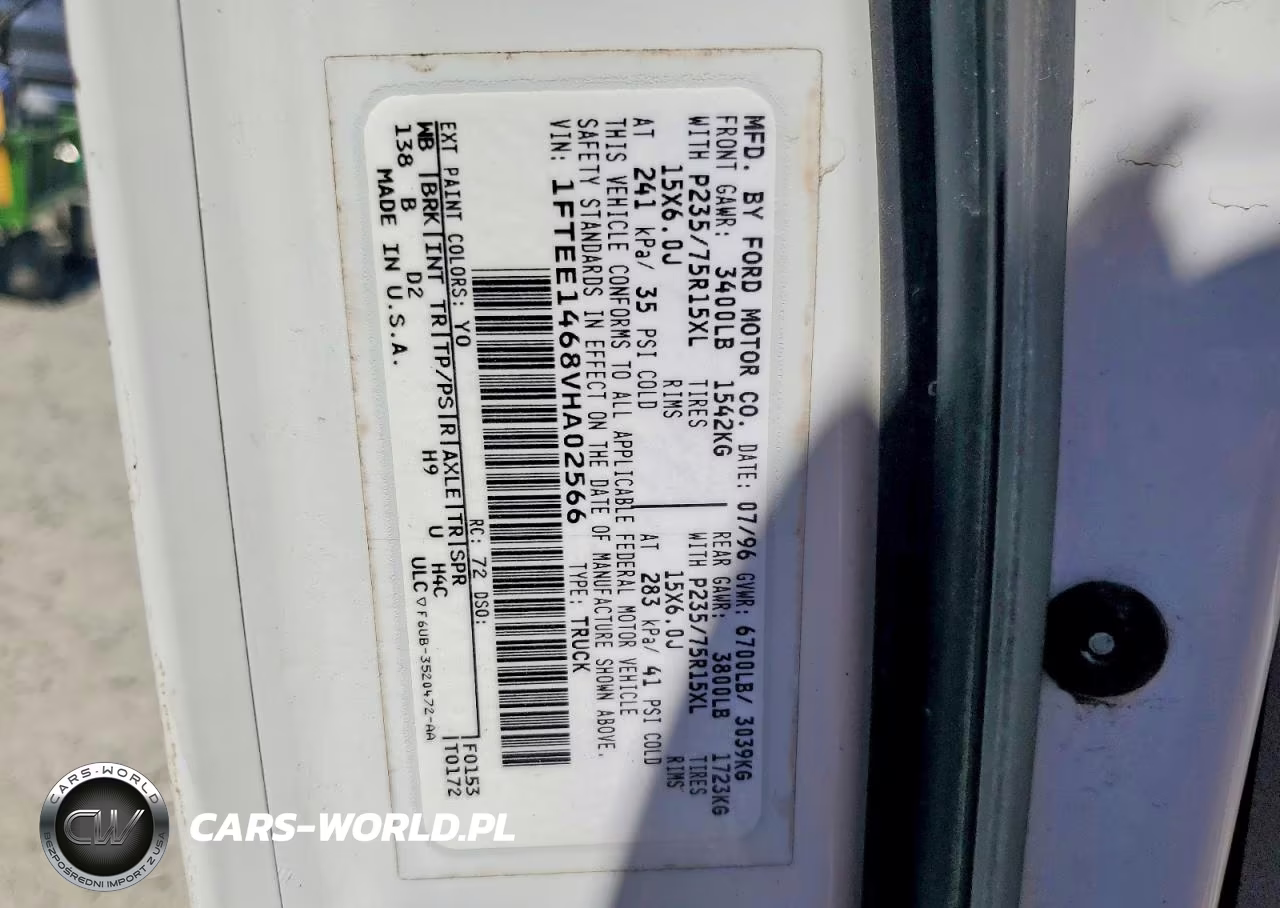 1997 Ford Econoline E150 Van VIN:1FTEE1468VHA02566 - 13