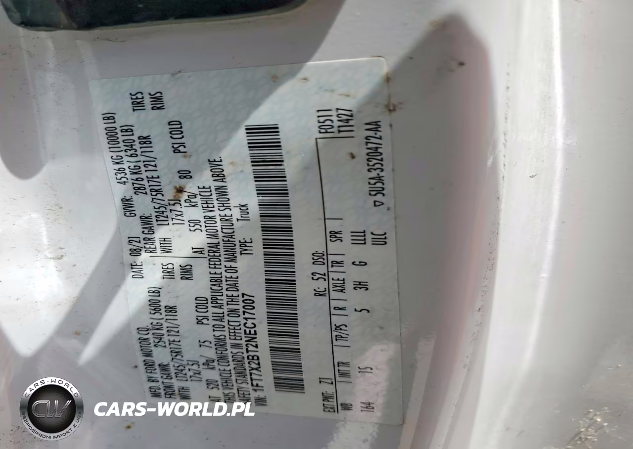 2022 Ford F250 Super Duty VIN:1FT7X2BT2NEC17007 - 12