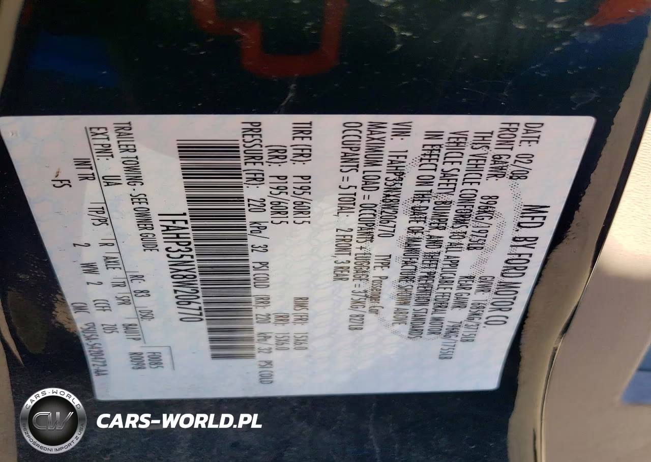 2008 Ford Focus Se VIN:1FAHP35NX8W206770 - 12