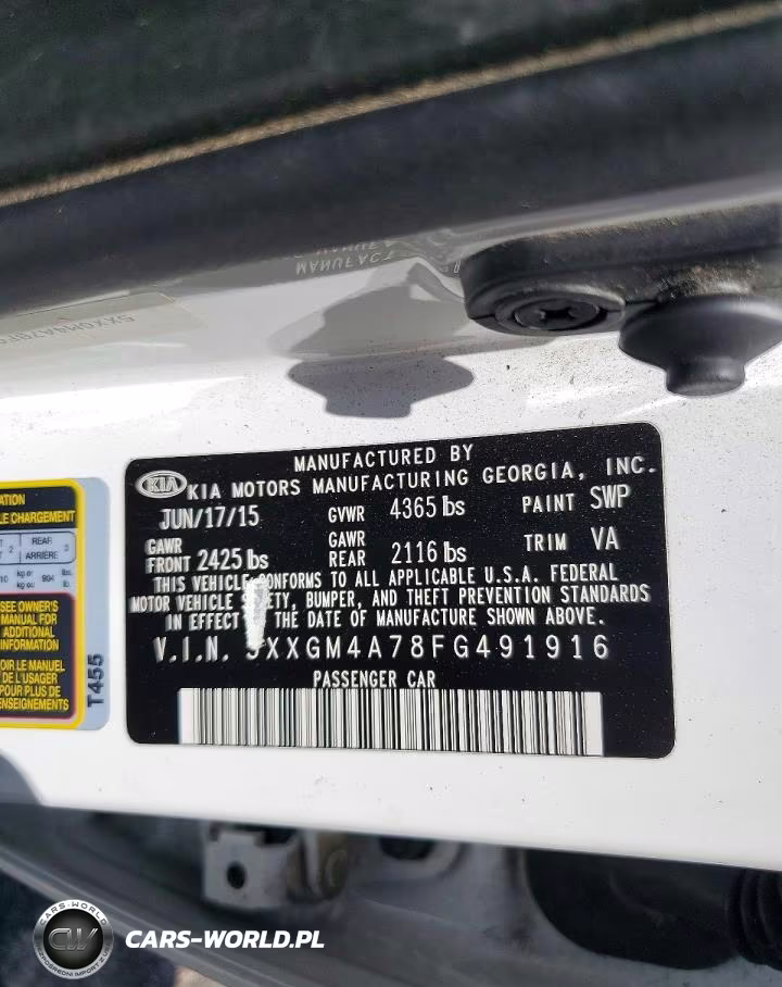 2015 Kia Optima Lx VIN:5XXGM4A78FG491916 - 12