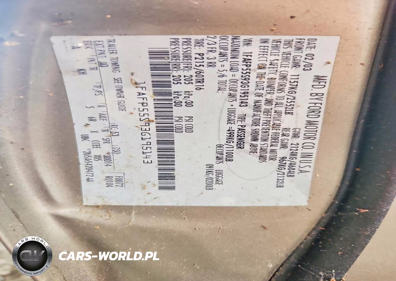 2003 Ford Taurus Ses VIN:1FAFP55S93G195143 - 12