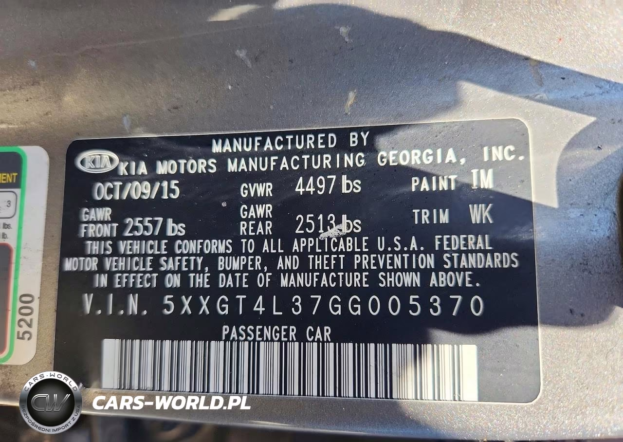 2016 Kia Optima Lx VIN:5XXGT4L37GG005370 - 12