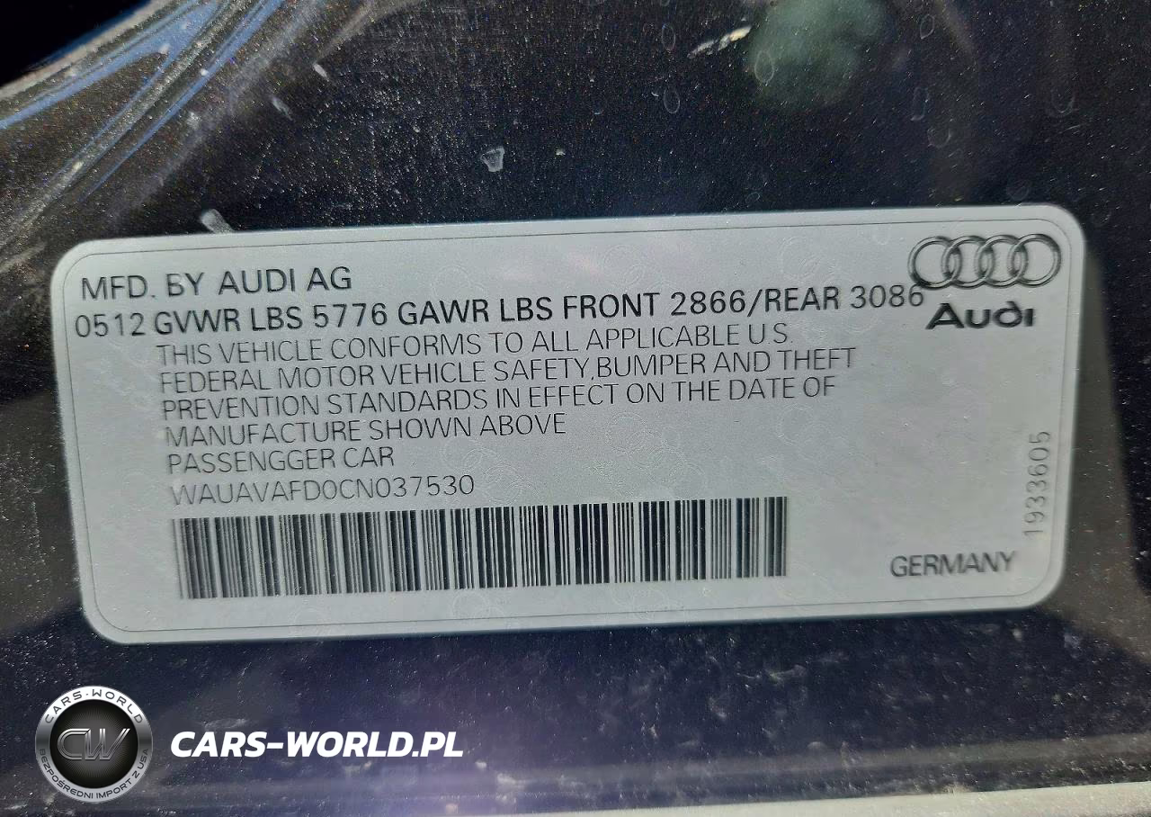 2012 Audi A8 Quattro VIN:WAUAVAFD0CN037530 - 12