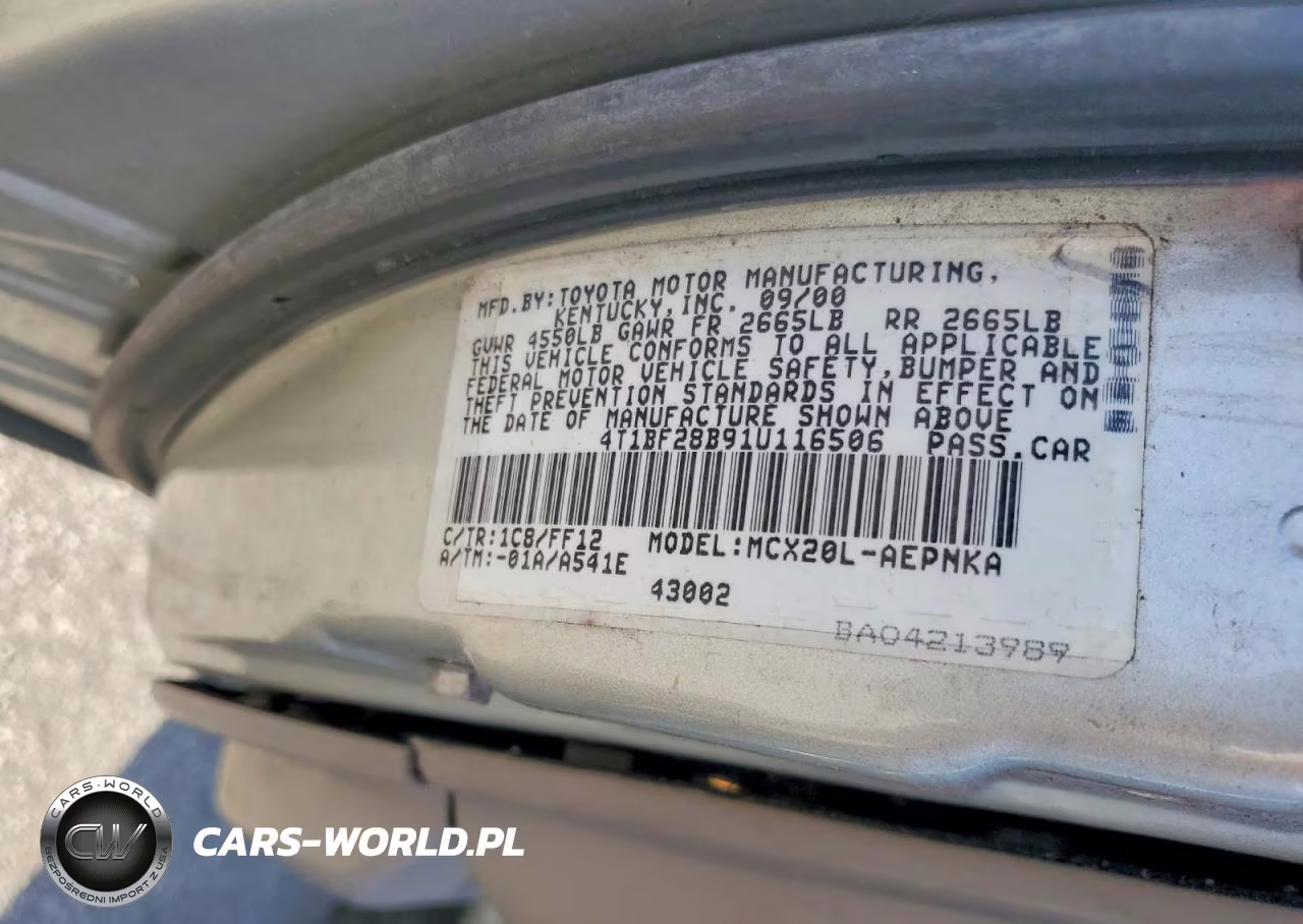 2001 Toyota Avalon Xl VIN:4T1BF28B91U116506 - 12