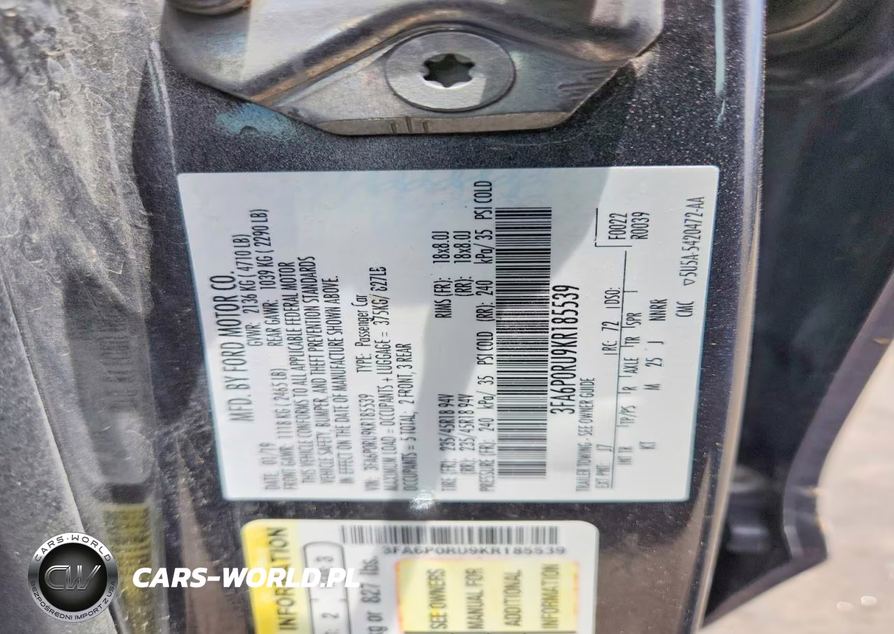 2019 Ford Fusion Titanium VIN:3FA6P0RU9KR185539 - 12