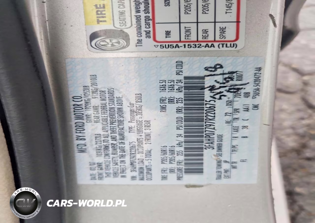 2007 Ford Fusion Se VIN:3FAHP07Z97R220675 - 12