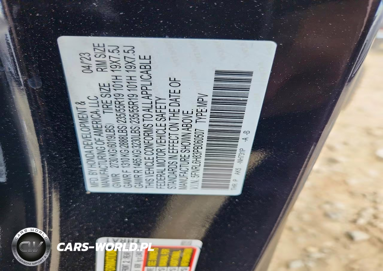 2023 Honda Odyssey Touring VIN:5FNRL6H83PB060507 - 13