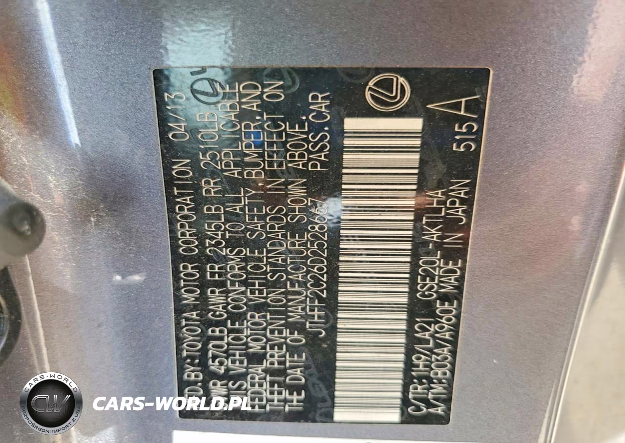 2013 Lexus Is 250 VIN:JTHFF2C26D2528667 - 12