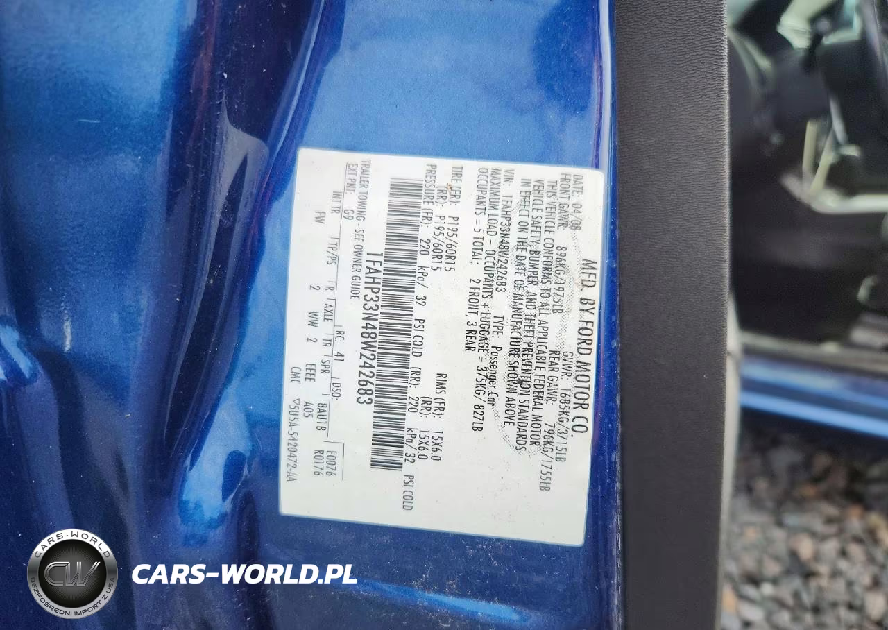 2008 Ford Focus Se VIN:1FAHP33N48W242683 - 12