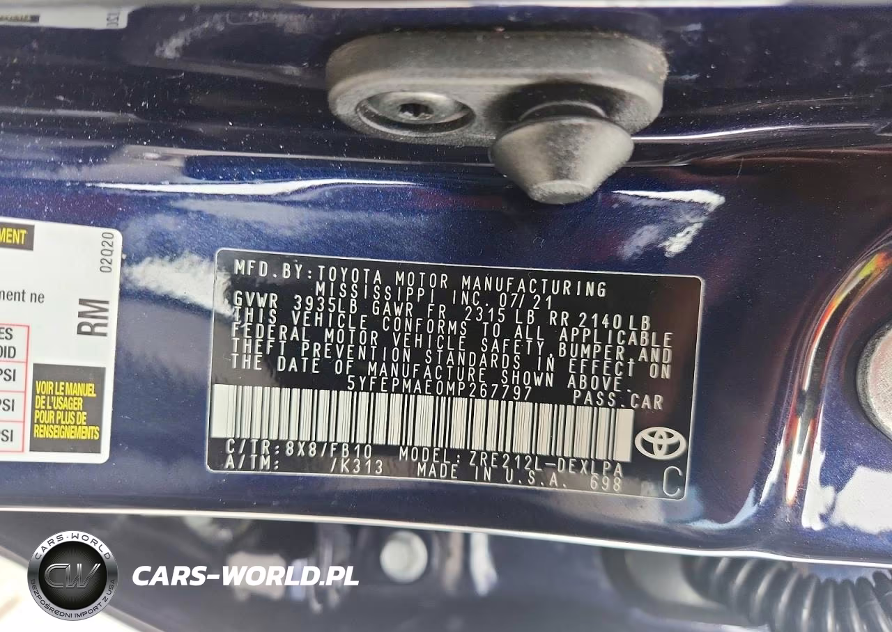 2021 Toyota Corolla Le VIN:5YFEPMAE0MP267797 - 12