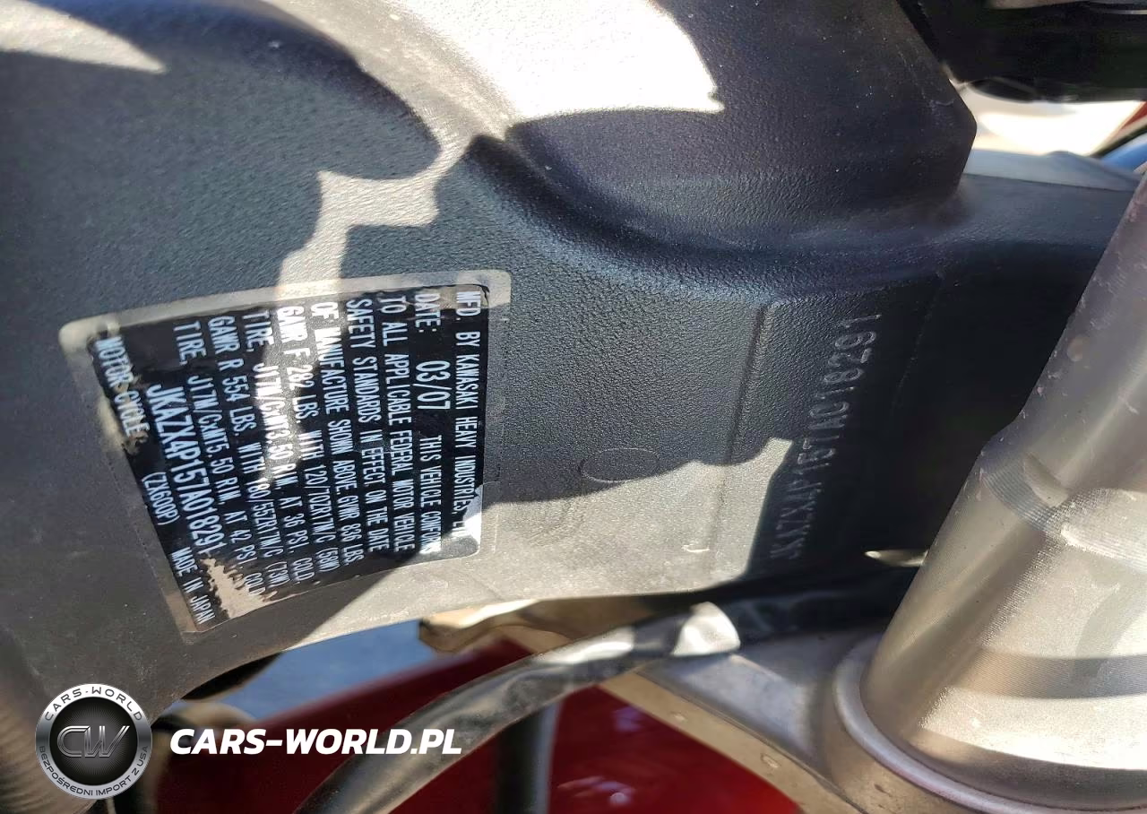 2007 Kawasaki Zx600 P VIN:JKAZX4P157A018291 - 9