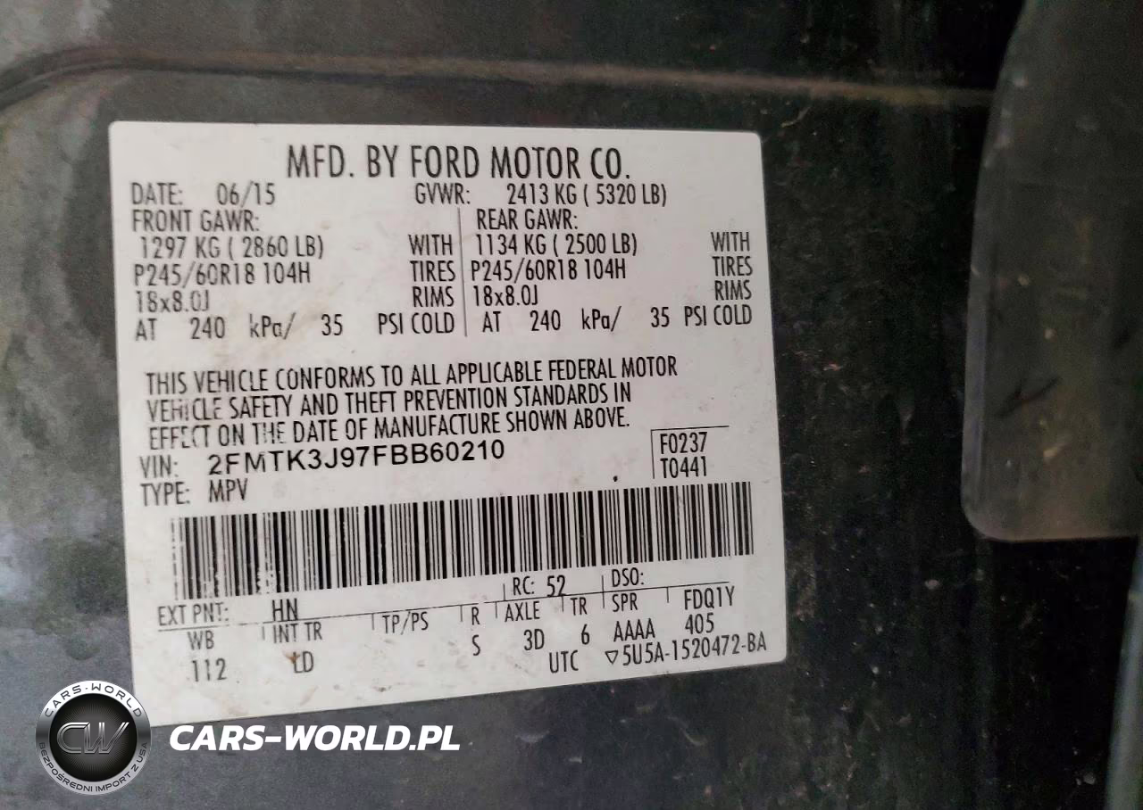 2015 Ford Edge Sel VIN:2FMTK3J97FBB60210 - 14