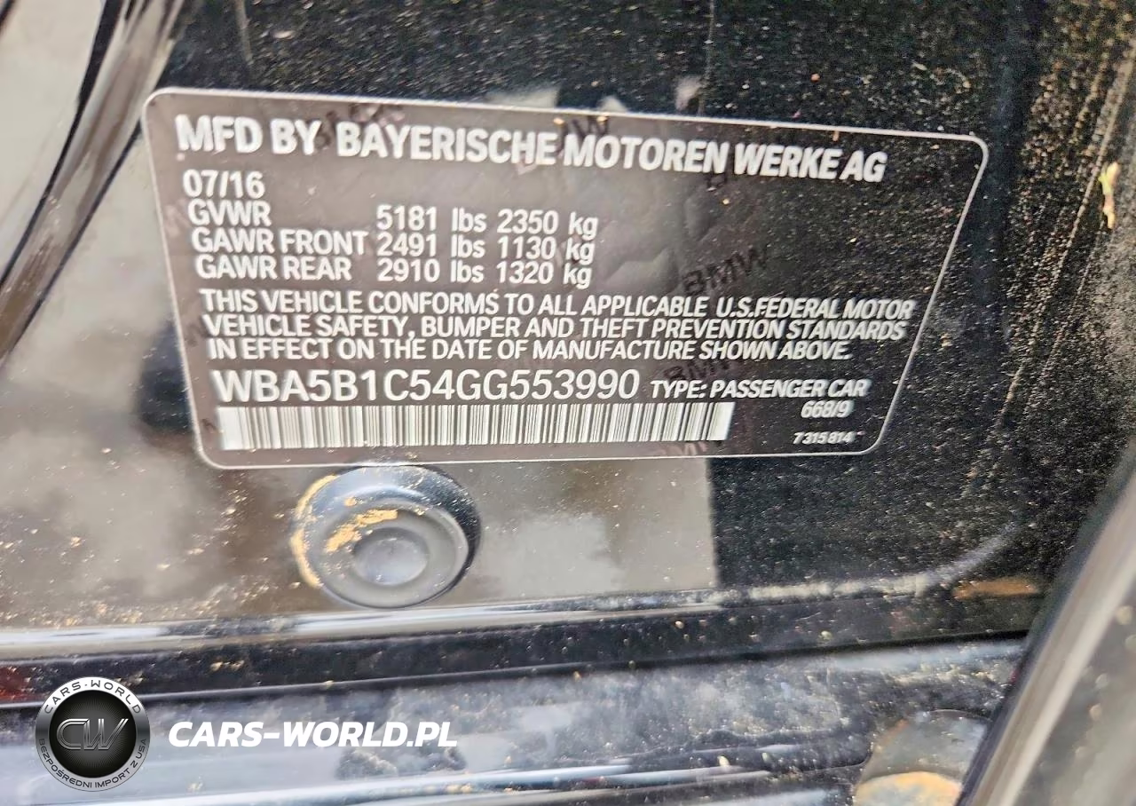 2016 BMW 535 I VIN:WBA5B1C54GG553990 - 12