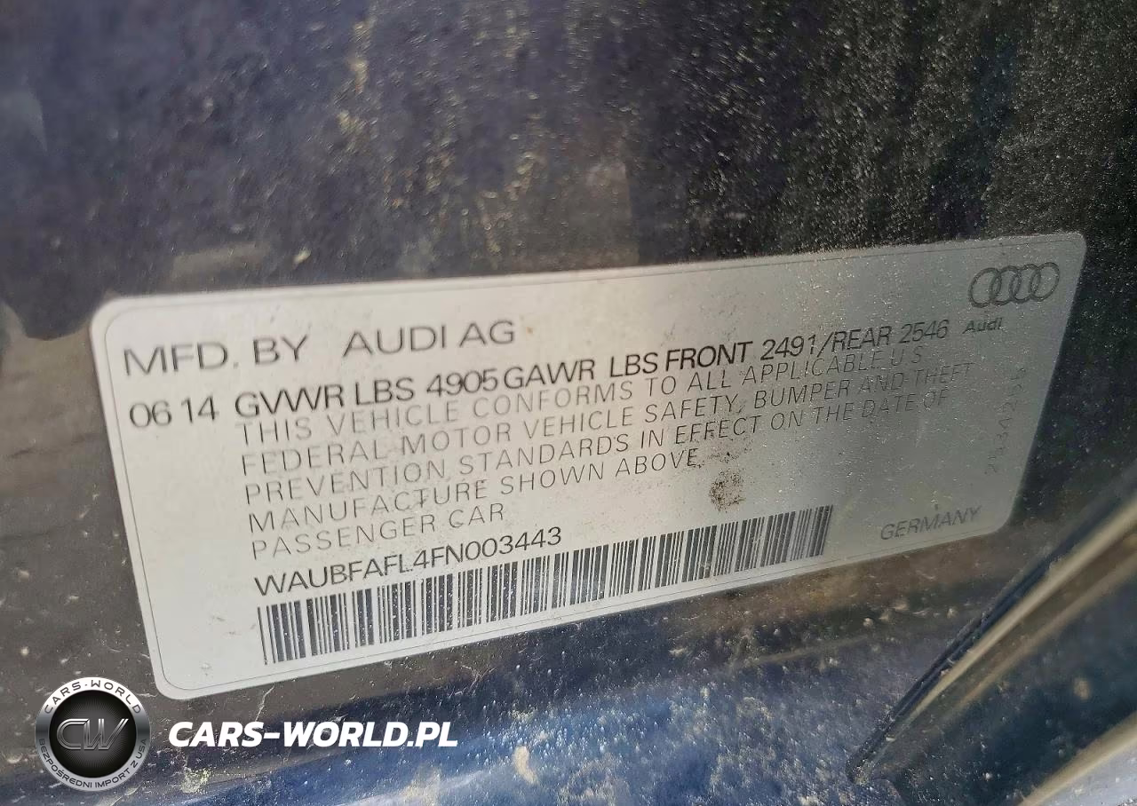 2015 Audi A4 Premium VIN:WAUBFAFL4FN003443 - 12