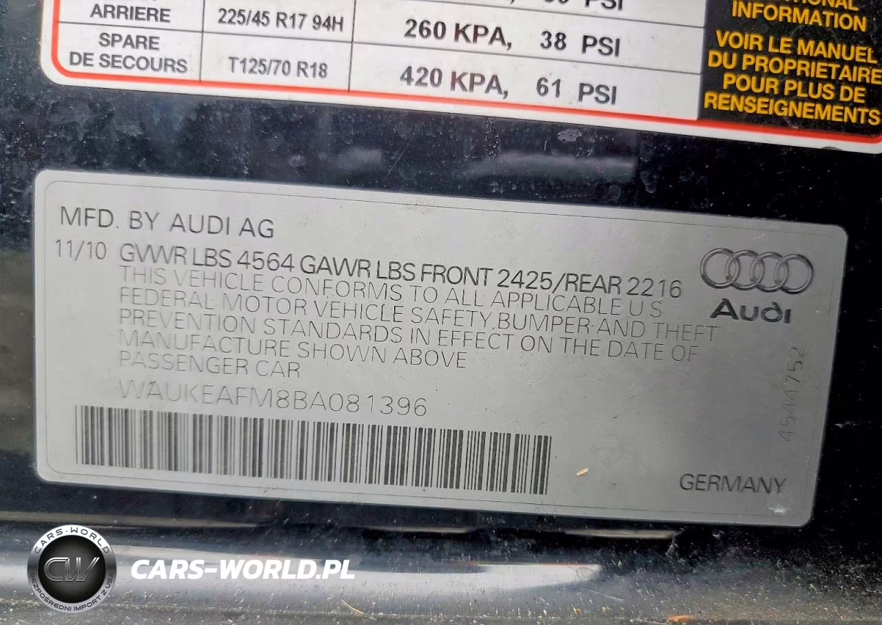2011 Audi A3 Premium Plus VIN:WAUKEAFM8BA081396 - 12