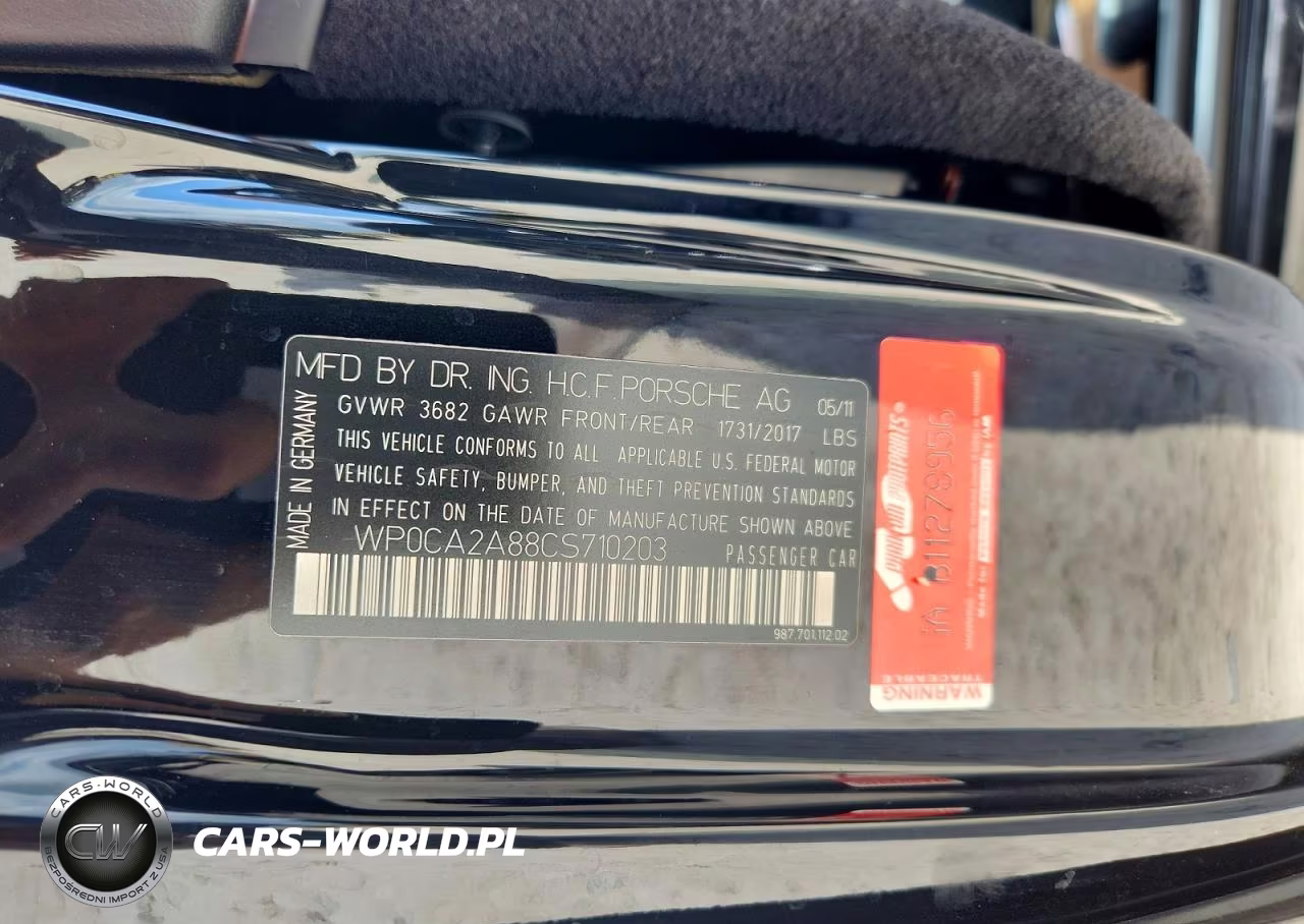 2012 Porsche Boxster VIN:WP0CA2A88CS710203 - 12