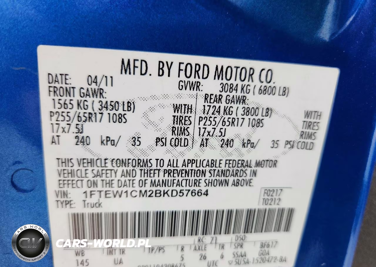2011 Ford F150 Supercrew VIN:1FTEW1CM2BKD57664 - 12