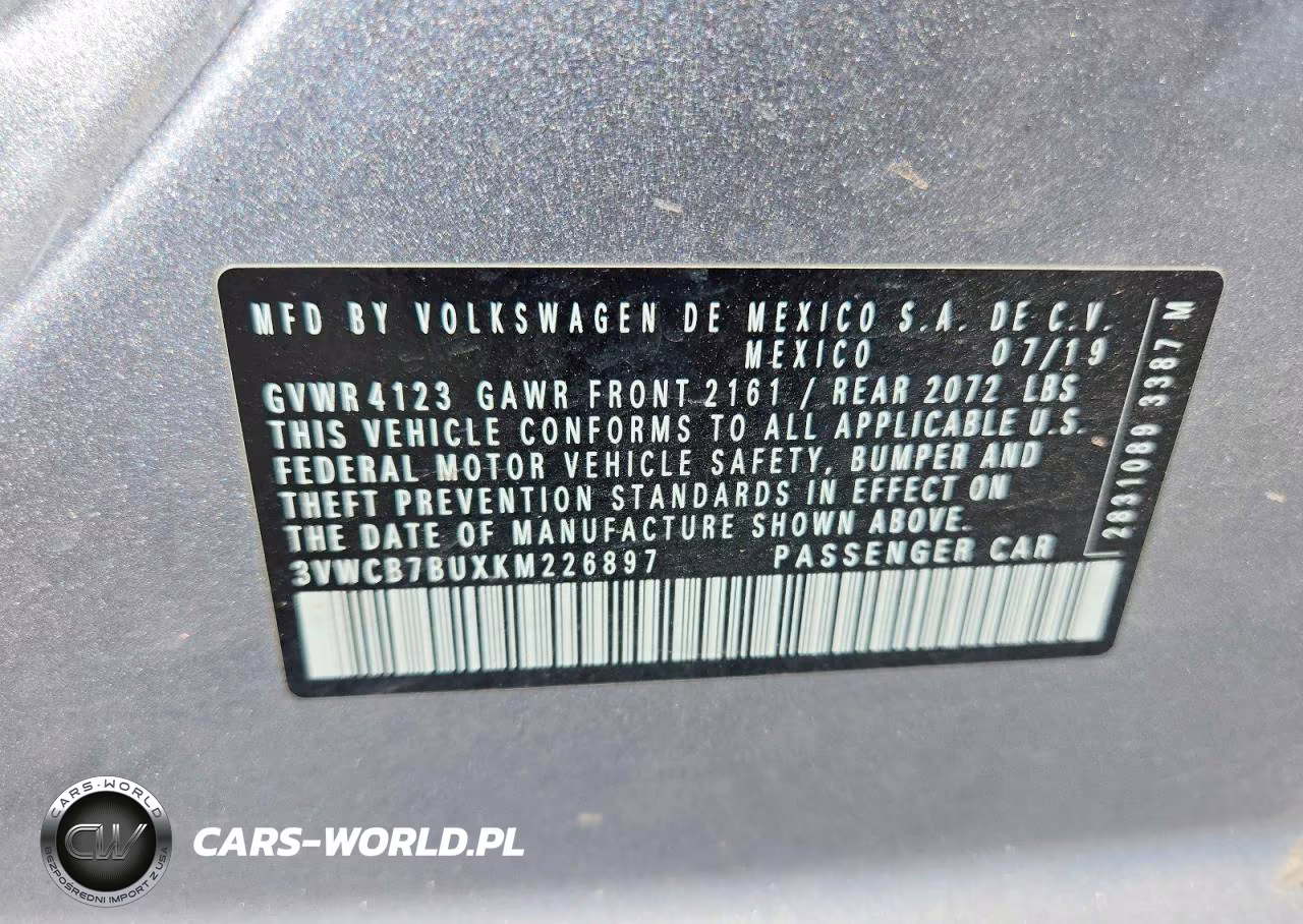 2019 Volkswagen Jetta VIN:3VWCB7BUXKM226897 - 13
