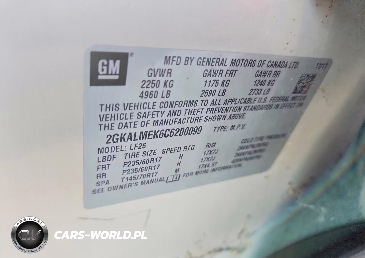 2012 GMC Terrain Sle VIN:2GKALMEK6C6200099 - 13