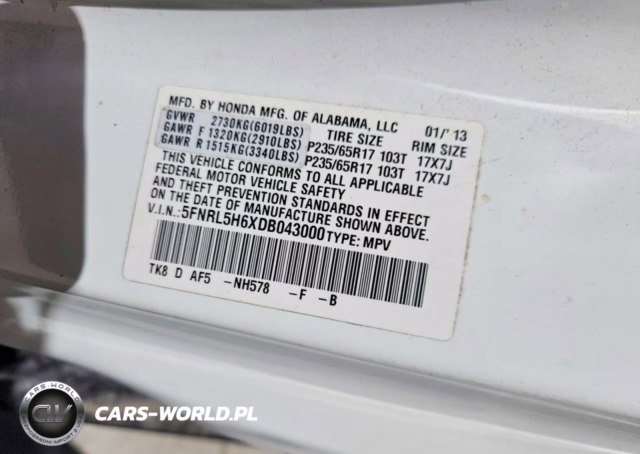 2013 Honda Odyssey Exl VIN:5FNRL5H6XDB043000 - 13