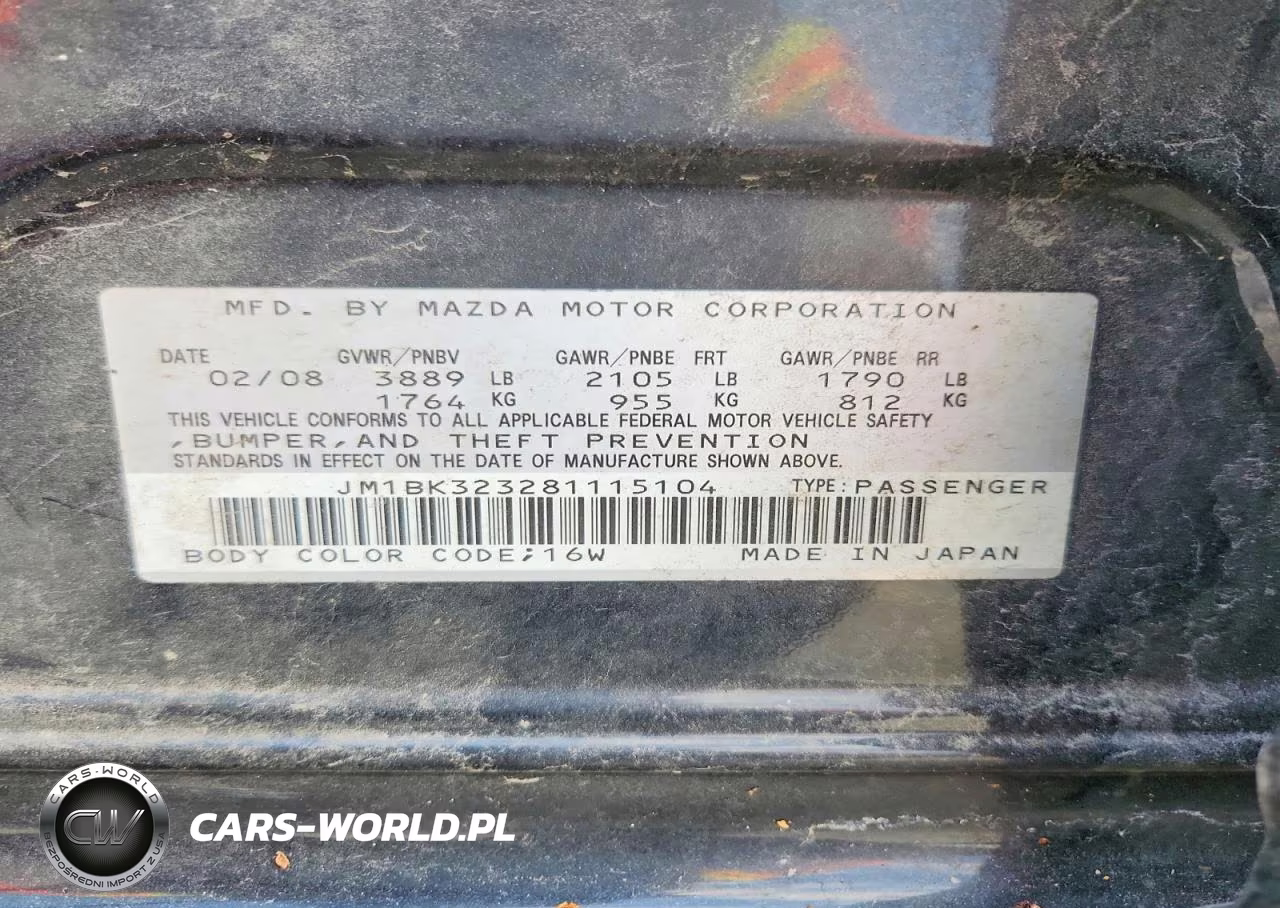 2008 Mazda 3 S VIN:JM1BK323281115104 - 12