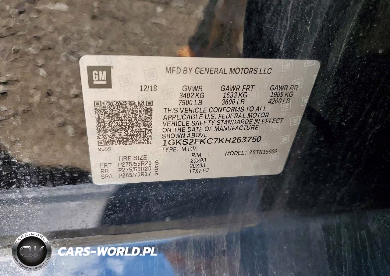 2019 GMC Yukon Xl K1500 Sle VIN:1GKS2FKC7KR263750 - 13