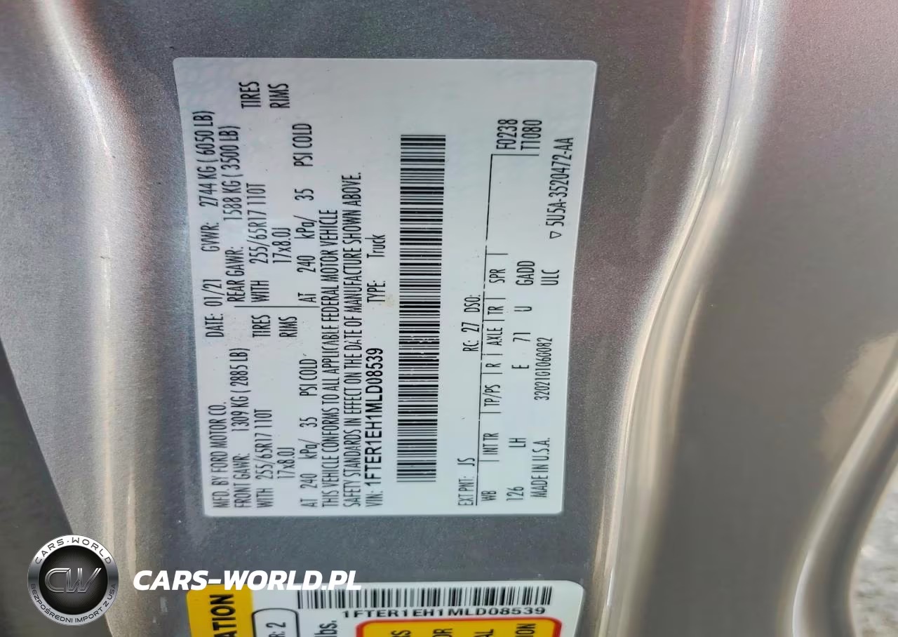 2021 Ford Ranger Xl VIN:1FTER1EH1MLD08539 - 12