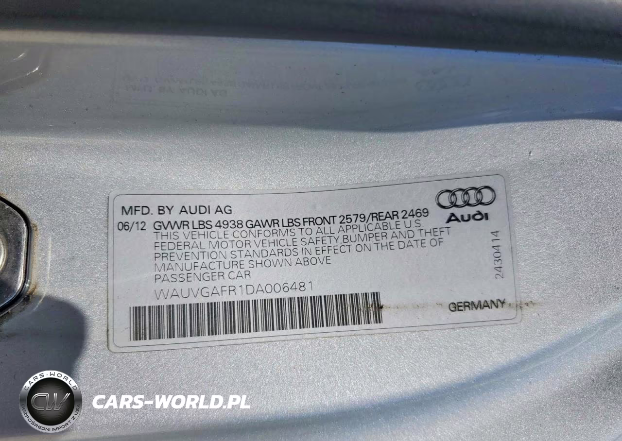 2013 Audi S5 Prestige VIN:WAUVGAFR1DA006481 - 12