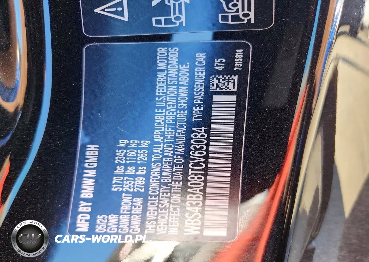2026 BMW M4 VIN:WBS43BA08TCV63084 - 12