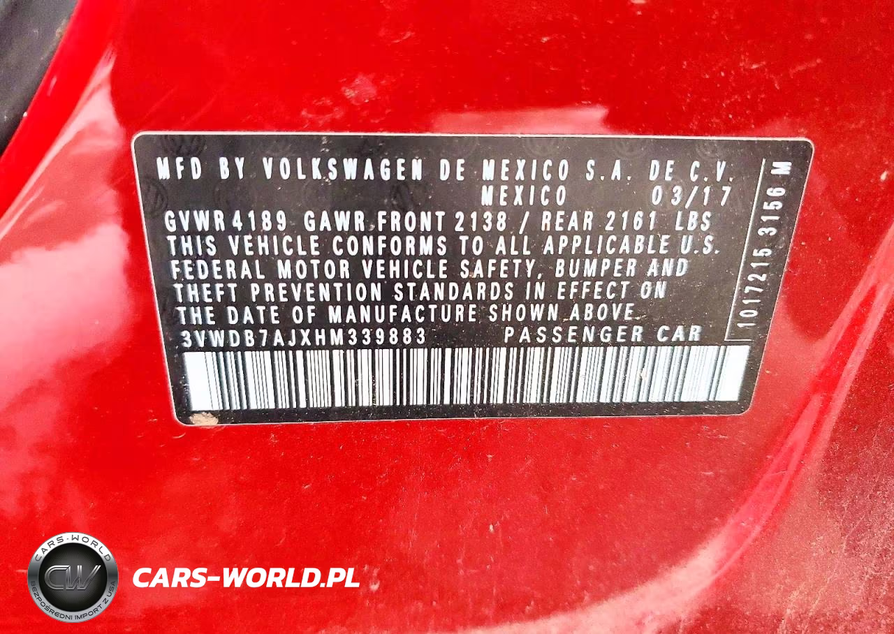 2017 Volkswagen Jetta Se VIN:3VWDB7AJXHM339883 - 12
