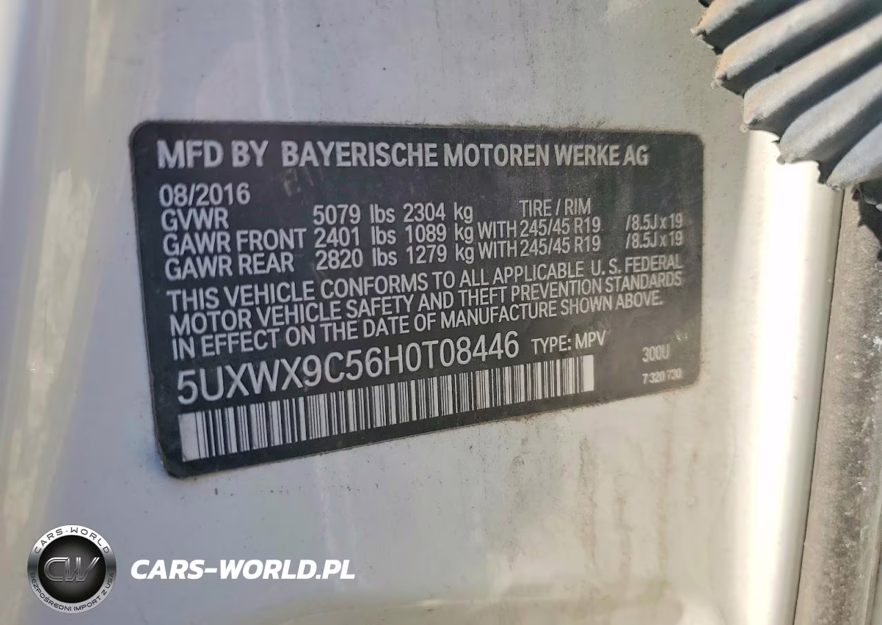 2017 BMW X3 xDrive28I VIN:5UXWX9C56H0T08446 - 12