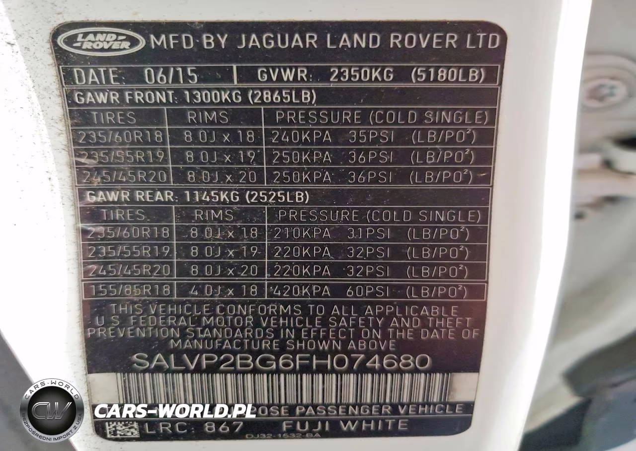 2015 Land Rover Range Rover Evoque Pure Plus VIN:SALVP2BG6FH074680 - 13