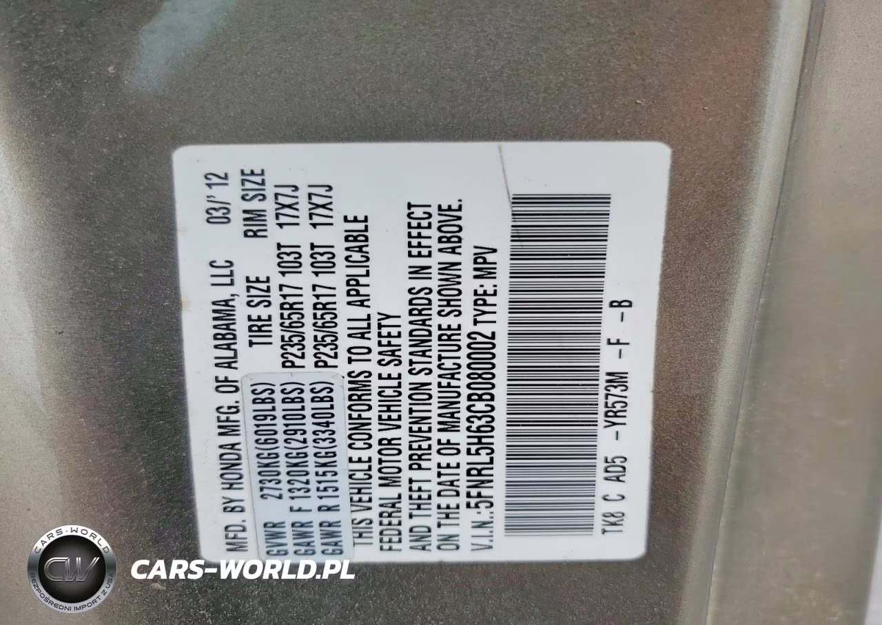 2012 Honda Odyssey Exl VIN:5FNRL5H63CB080002 - 13