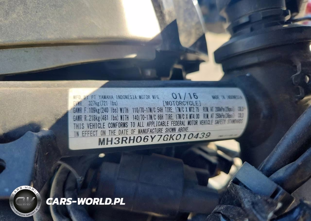 2016 Yamaha Yzfr3 VIN:MH3RH06Y7GK010439 - 8