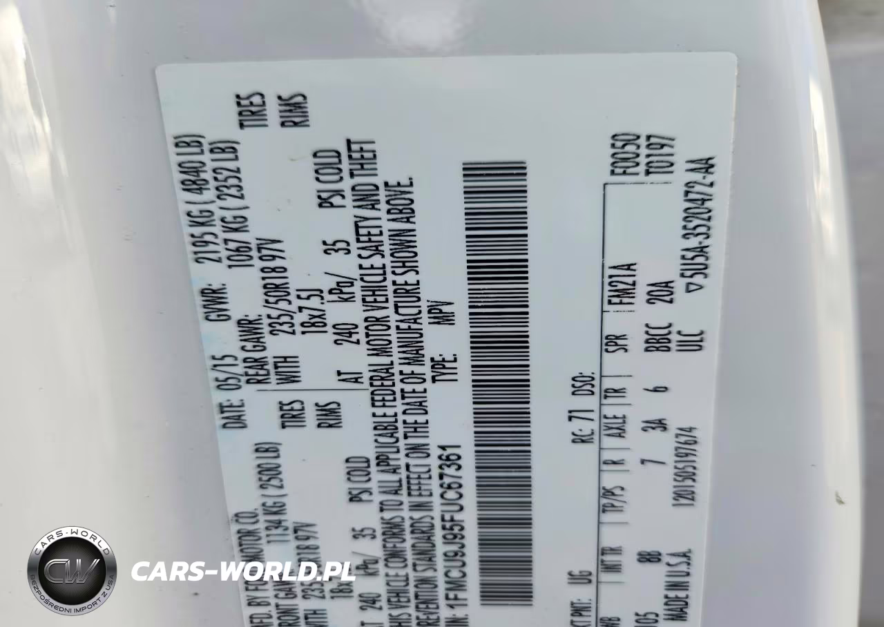 2015 Ford Escape Titanium VIN:1FMCU9J95FUC67361 - 13