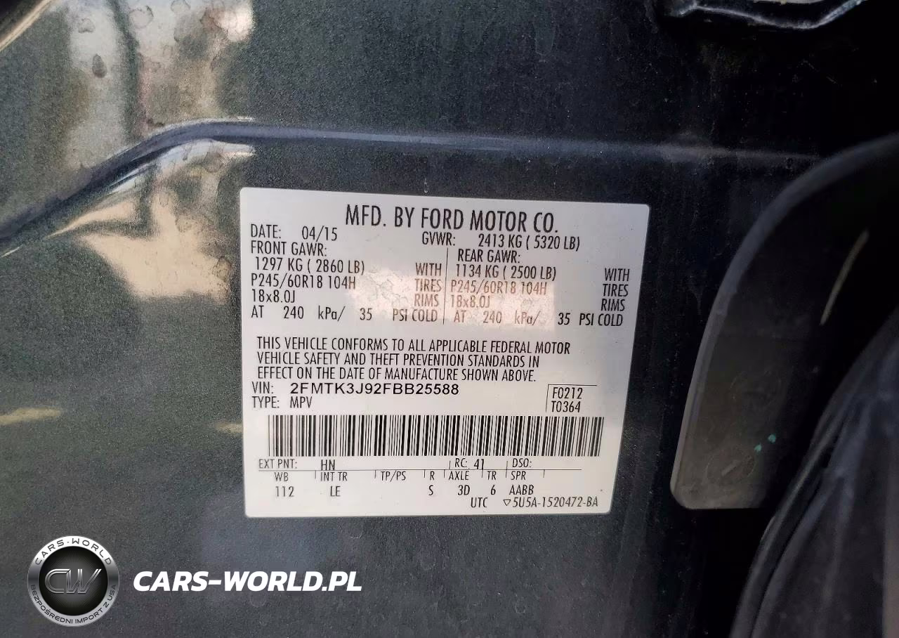 2015 Ford Edge Sel VIN:2FMTK3J92FBB25588 - 12