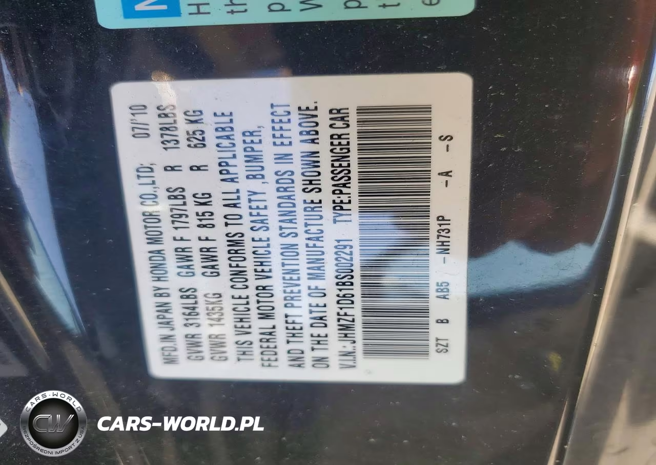 2011 Honda Cr-Z Ex VIN:JHMZF1D61BS002291 - 12