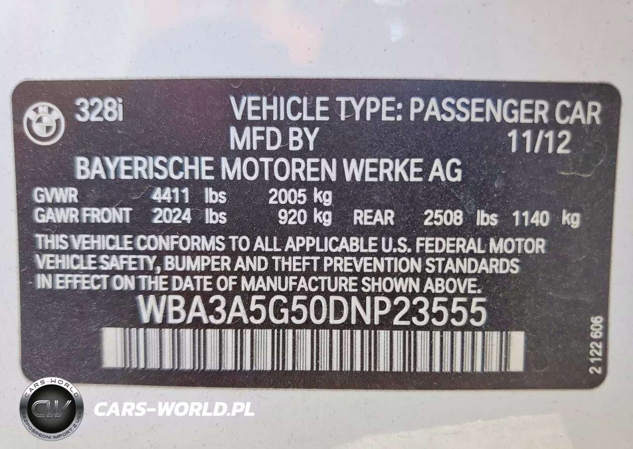 2013 BMW 328 I VIN:WBA3A5G50DNP23555 - 13