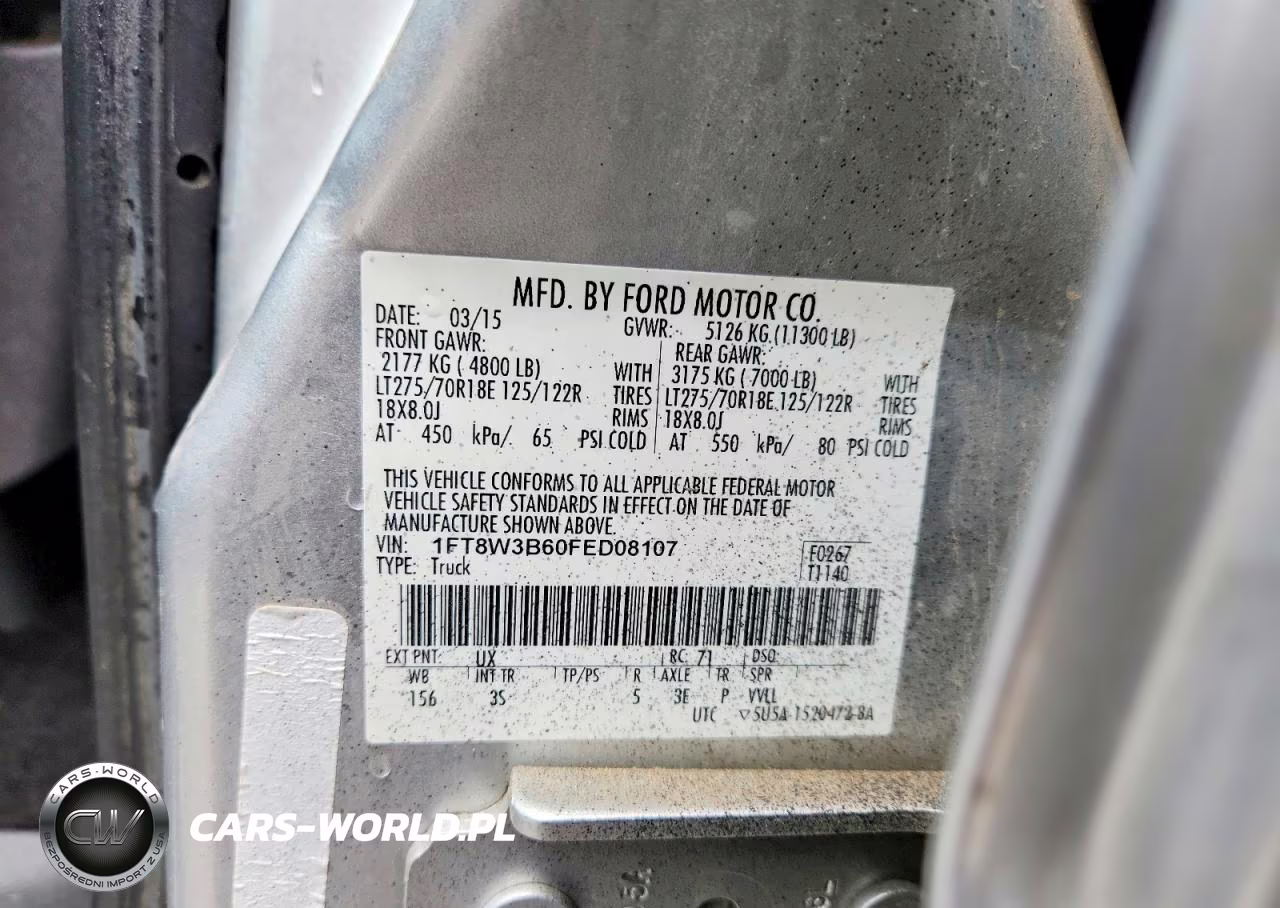 2015 Ford F350 Super Duty VIN:1FT8W3B60FED08107 - 12