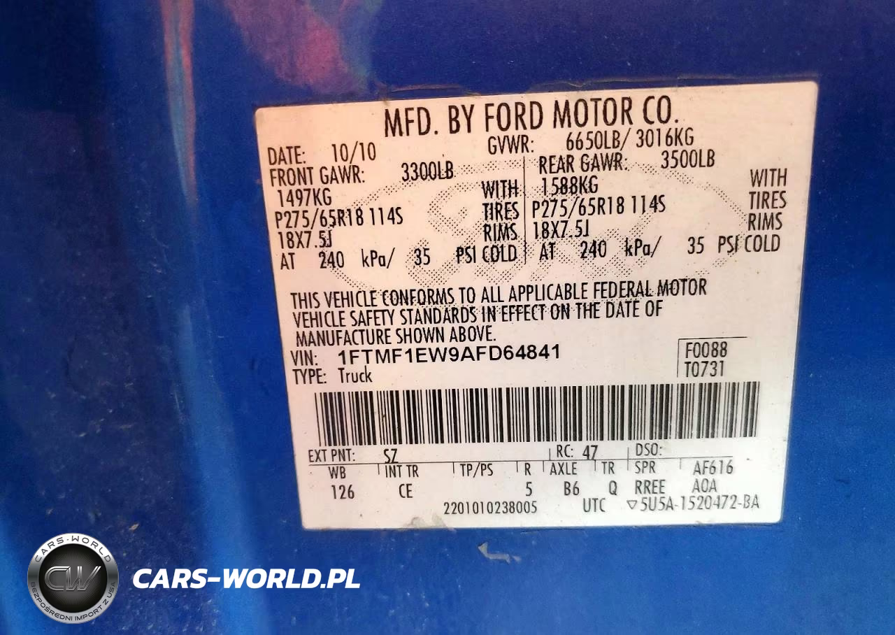 2010 Ford F150 VIN:1FTMF1EW9AFD64841 - 12