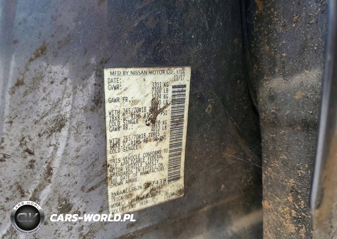 2018 Nissan Titan Sv VIN:1N6AA1E56JN512438 - 12