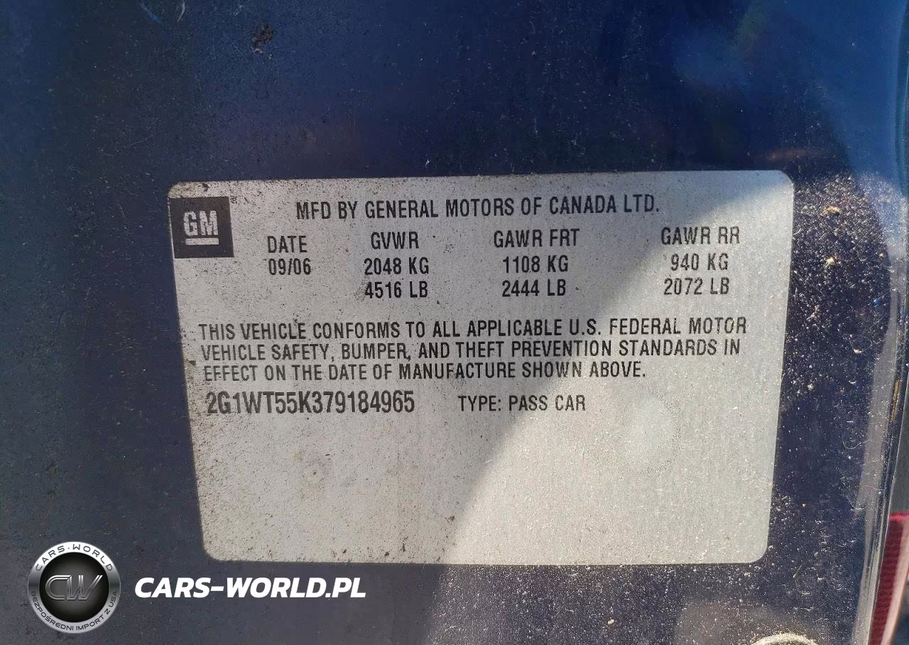 2007 Chevrolet Impala Lt VIN:2G1WT55K379184965 - 12
