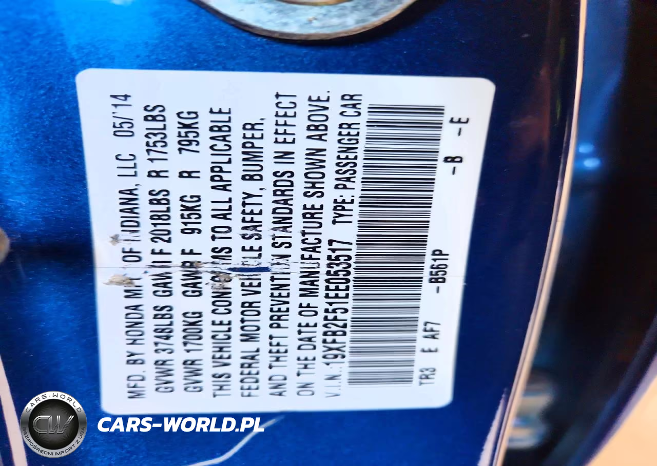 HONDA CIVIC LX VIN:19XFB2F51EE053517 - 12