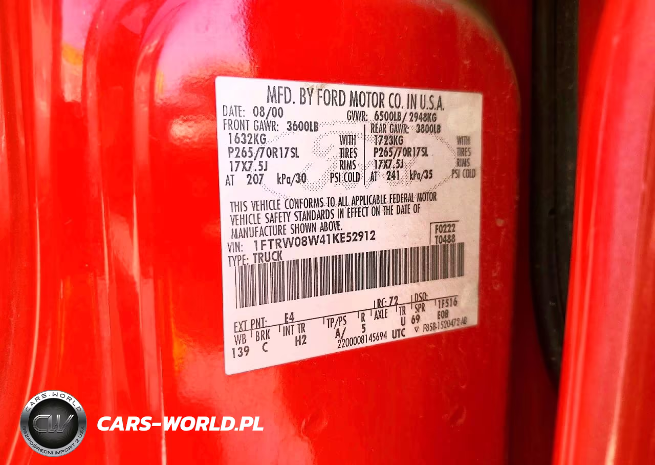 2001 Ford F150 Supercrew VIN:1FTRW08W41KE52912 - 12