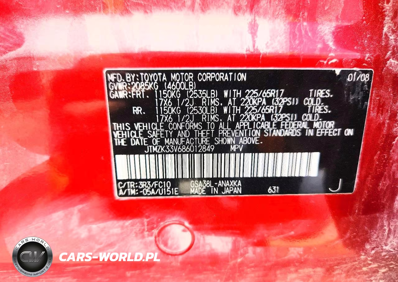 2008 Toyota Rav4 Base VIN:JTMZK33V686012849 - 12