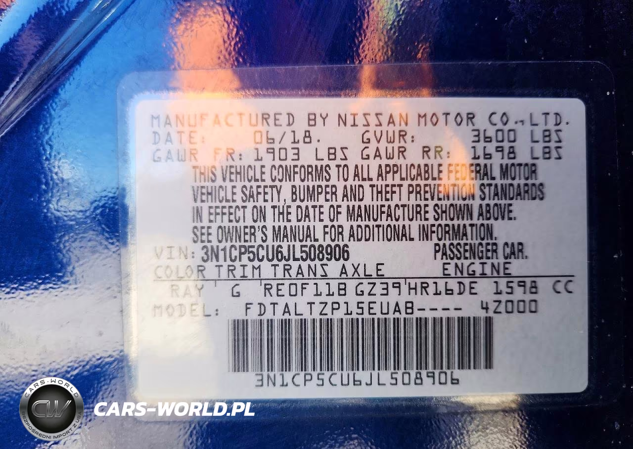 2018 Nissan Kicks Sr VIN:3N1CP5CU6JL508906 - 13